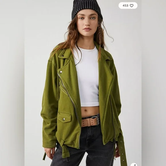 We The Free Rebel Knit Oversized Moto Jacket - Picture 1 of 8